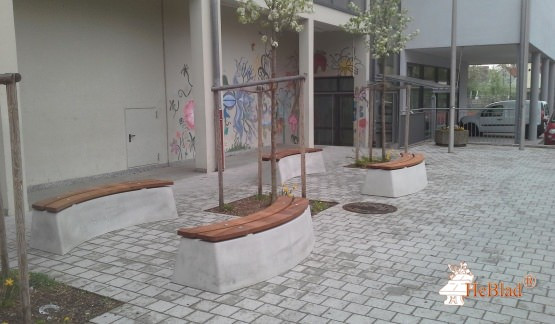 Banc DeLuxe ovale en béton 