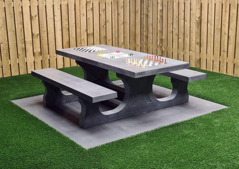 Table Multi-jeux (1-3-2) Standard béton anthracite