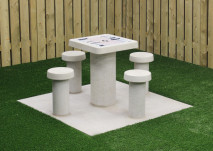 Table de backgammon en béton naturel 4 personnes