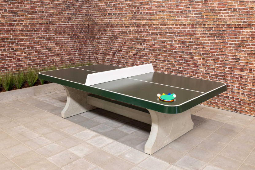 Table de ping-pong verte, angles arrondies