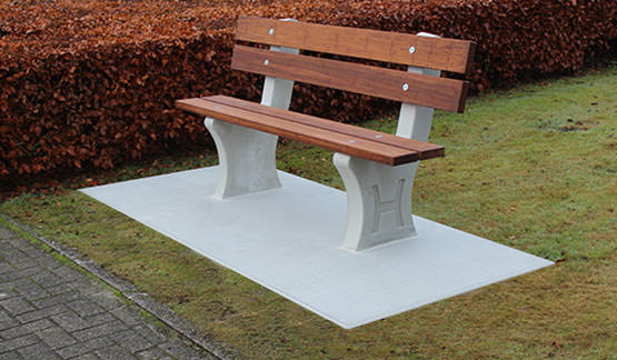 Banc de Parc en béton avec plaque de fond