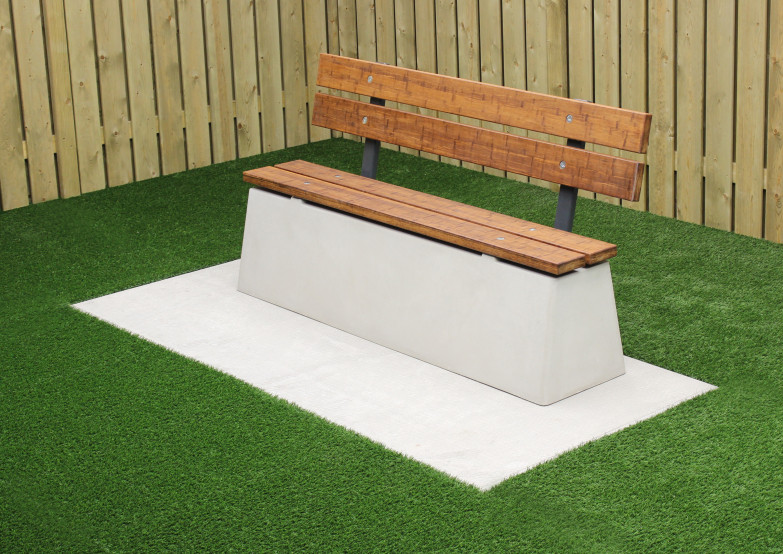 Banc DeLuxe en béton, avec dossier