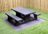 Ensemble pique-nique anthracite, en béton, noir, plein air