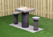 Table d‘échecs en béton anthracite, pour 2 personnes