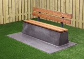 Banc DeLuxe en béton anthracite, avec plaque de fond