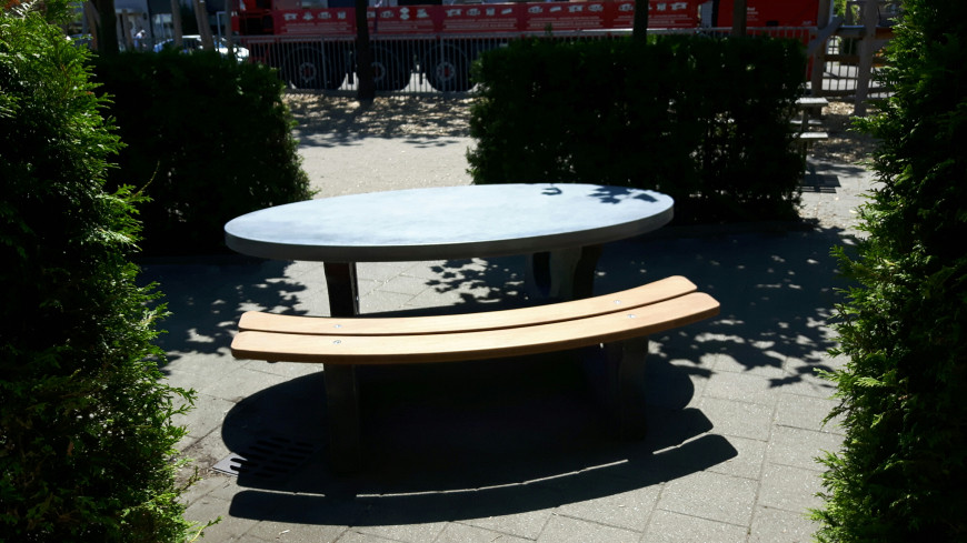 Ensemble pique-nique DeLuxe béton anthracite ovale